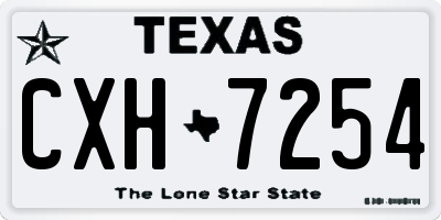 TX license plate CXH7254