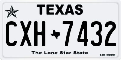 TX license plate CXH7432