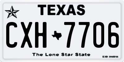 TX license plate CXH7706