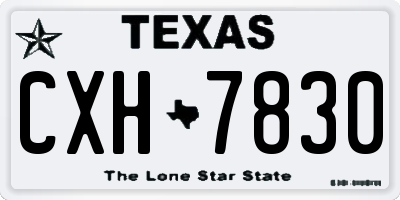 TX license plate CXH7830