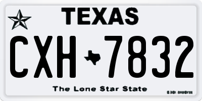 TX license plate CXH7832