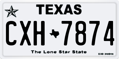 TX license plate CXH7874
