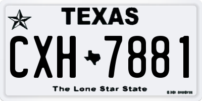 TX license plate CXH7881