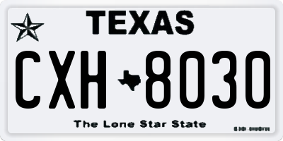 TX license plate CXH8030
