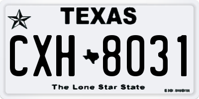 TX license plate CXH8031