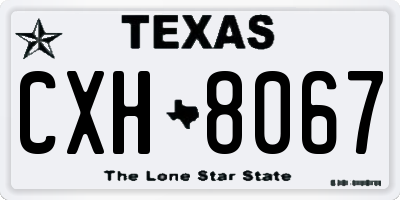 TX license plate CXH8067