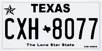 TX license plate CXH8077