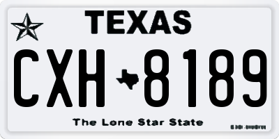 TX license plate CXH8189