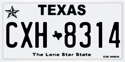 TX license plate CXH8314