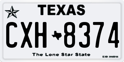 TX license plate CXH8374