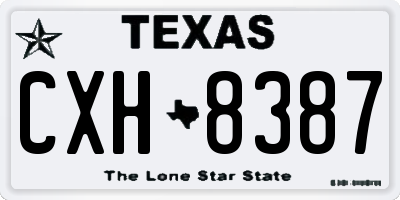 TX license plate CXH8387