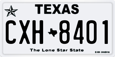 TX license plate CXH8401
