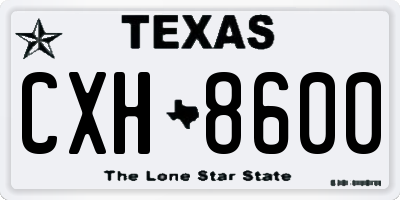 TX license plate CXH8600