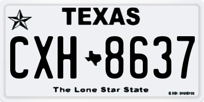 TX license plate CXH8637