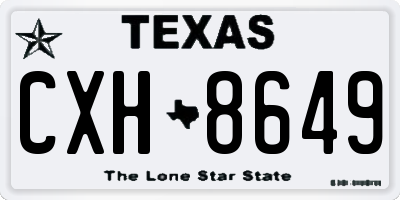 TX license plate CXH8649