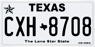 TX license plate CXH8708