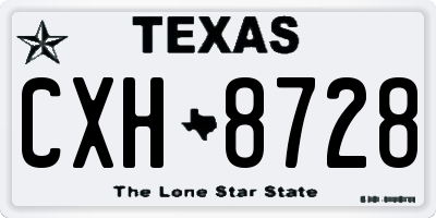 TX license plate CXH8728