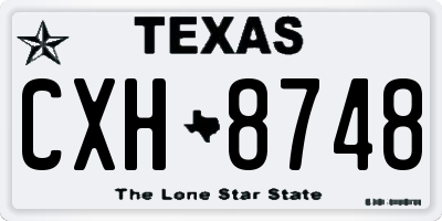 TX license plate CXH8748