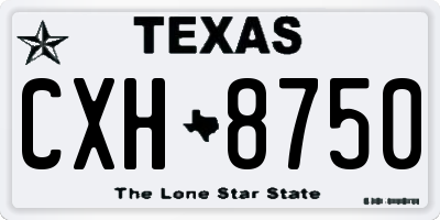 TX license plate CXH8750