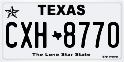 TX license plate CXH8770