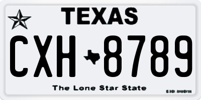 TX license plate CXH8789