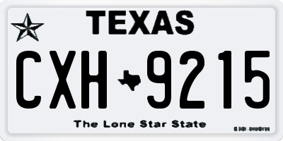 TX license plate CXH9215