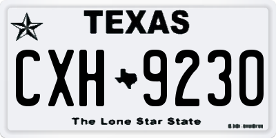 TX license plate CXH9230