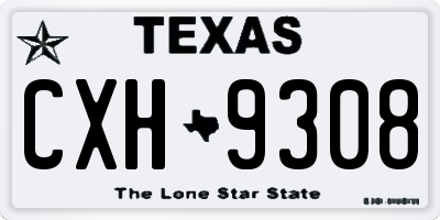 TX license plate CXH9308