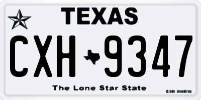 TX license plate CXH9347