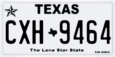 TX license plate CXH9464