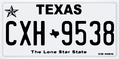 TX license plate CXH9538