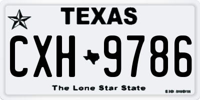 TX license plate CXH9786