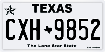 TX license plate CXH9852