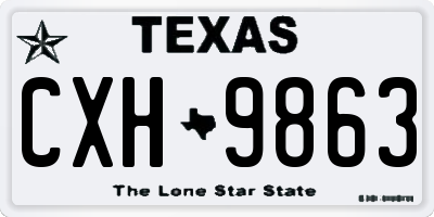 TX license plate CXH9863
