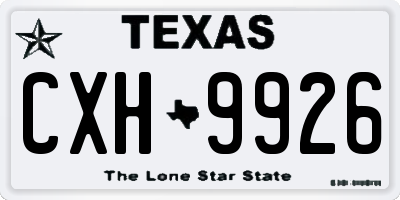 TX license plate CXH9926
