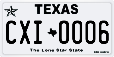 TX license plate CXI0006