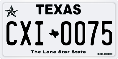 TX license plate CXI0075