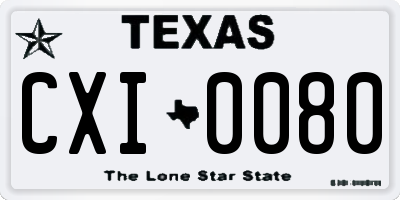 TX license plate CXI0080