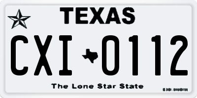TX license plate CXI0112
