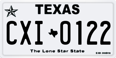 TX license plate CXI0122