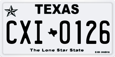 TX license plate CXI0126