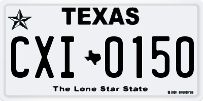TX license plate CXI0150