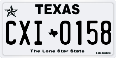 TX license plate CXI0158