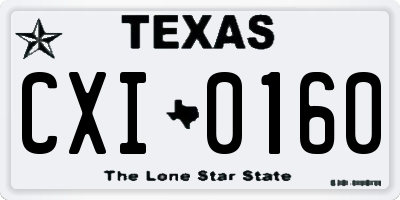 TX license plate CXI0160