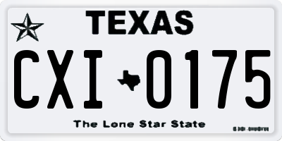 TX license plate CXI0175