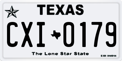 TX license plate CXI0179