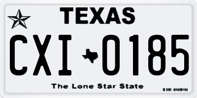 TX license plate CXI0185