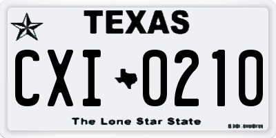 TX license plate CXI0210