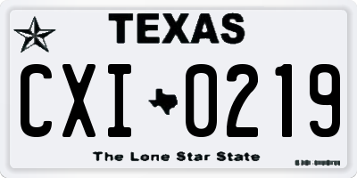 TX license plate CXI0219