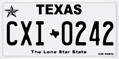 TX license plate CXI0242
